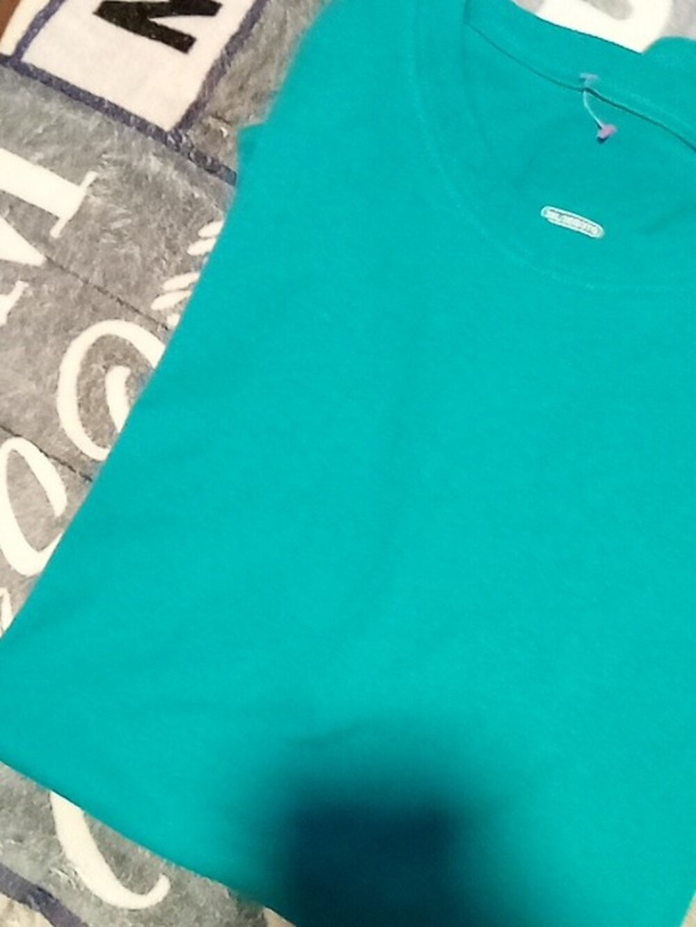 Men's Short-Sleeve Crewneck T-Shirt in Teal - Unbranded - Picture 3 of 3